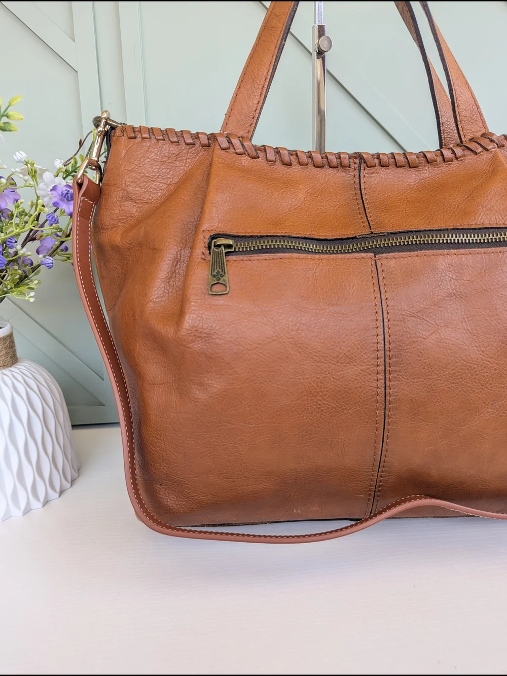 Vintage Patricia Nashfull-grain leather tote bag